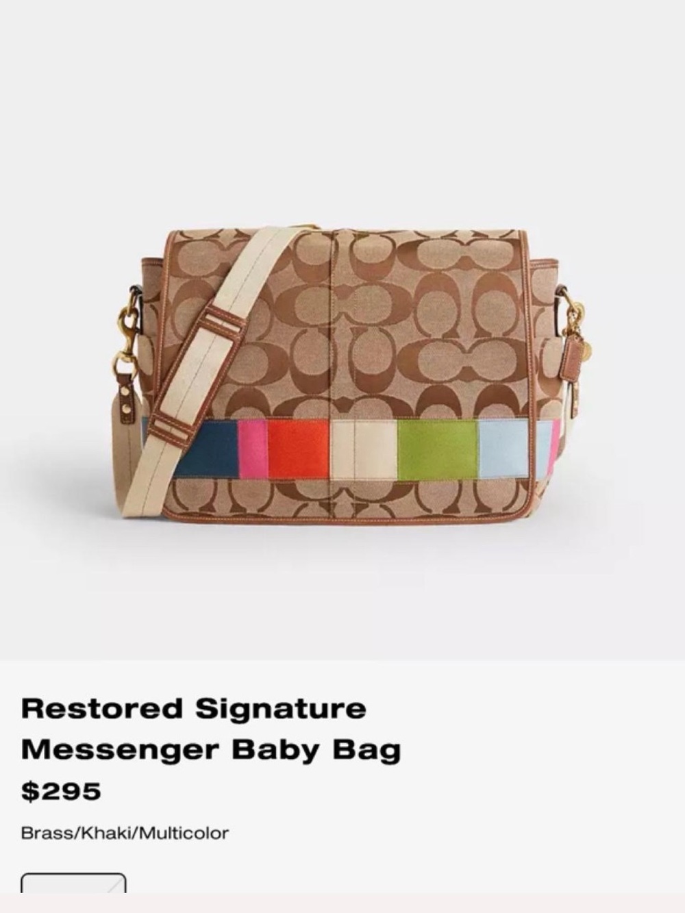 Vintage Coach Signature Messenger Baby Bag